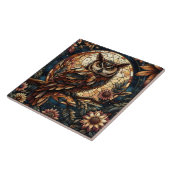 Majestic Woodland Brown Owl Glas in lood Tegeltje (Zijkant)