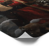 Majestic Woodland Herten W / Black Santa Poster (Hoek)