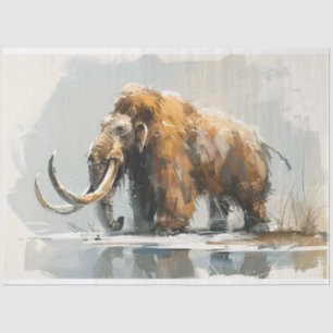 Majestic Woolly Mammoth Illustratie Decoupage Tissuepapier