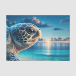 Majestic Zee Schildpad Decoupage | Ocean Blue Mari Tissuepapier