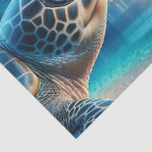 Majestic Zee Schildpad Decoupage | Ocean Blue Mari Tissuepapier (Detail)