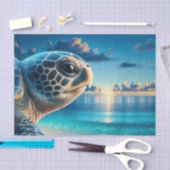 Majestic Zee Schildpad Decoupage | Ocean Blue Mari Tissuepapier (Craft)