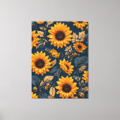 Majestic Zonnebloem Patroon Design Art Canvas Afdruk (Voorkant)
