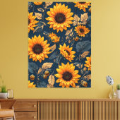 Majestic Zonnebloem Patroon Design Art Canvas Afdruk (Insitu (Woonkamer))