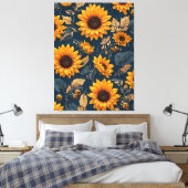 Majestic Zonnebloem Patroon Design Art Canvas Afdruk (Insitu (Slaapkamer))