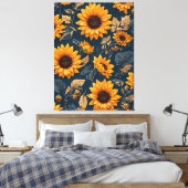 Majestic Zonnebloem Patroon Design Art Canvas Afdruk (Insitu (Slaapkamer))