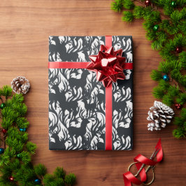Majestic zwart & wit rendier illustratie cadeaupapier