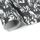 Majestic zwart & wit rendier illustratie cadeaupapier (Rol Hoek)