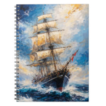 Majestiek hoog schip op zee – Impressionistische n