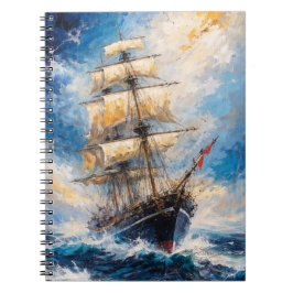 Majestiek hoog schip op zee – Impressionistische n Notitieboek
