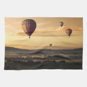 Majestieke hete luchtballonnen theedoek