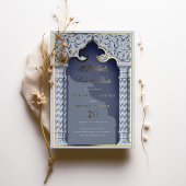 Majestieke islamitische boog save the date folie uitnodiging