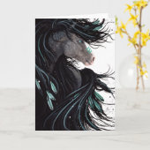 Majestieke paardenkunst van Bihrle Kaart (Gele Bloem)