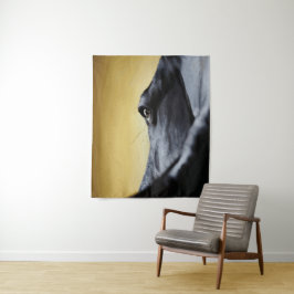 Majestieke paardenoogen close-up kunst wandkleed