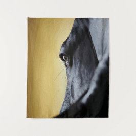 Majestieke paardenoogen close-up kunst wandkleed