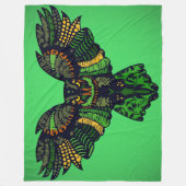 Majestieke Smaragd Uil Fleece Deken (Voorkant)