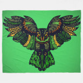 Majestieke Smaragd Uil Fleece Deken (Voorkant (Horizontaal))