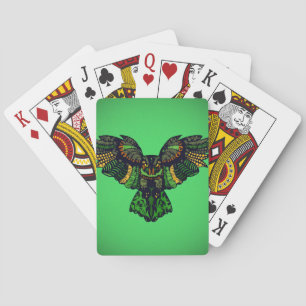 Majestieke Smaragd Uil Pokerkaarten