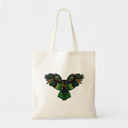 Majestieke Smaragd Uil Tote Bag (Voorkant)
