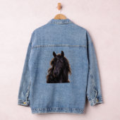 Majestieke zwarte hengst denim jacket (Hangar)