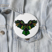 Majestieuze Smaragd Uil Ronde Button 4,0 Cm (In situ)