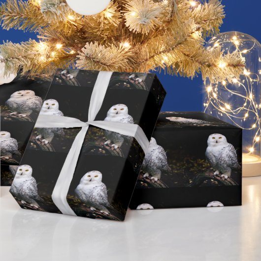 Majestieve winter sneeuwuil cadeaupapier (Feestdagen)