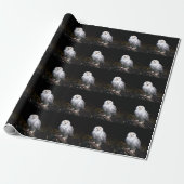 Majestieve winter sneeuwuil cadeaupapier (Uitgerold)