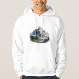Majestisch berg- en boslandschap waterverf hoodie