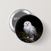 Majestische winter sneeuwuil ronde button 5,7 cm (Voorkant /achterkant)