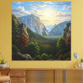 Majestueel bergdal zonsondergang landschap canvas afdruk (Insitu (Woonkamer))
