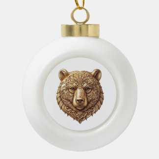 Majestuele Grizzlybeer Keramische Kerst Ornament, Bal Ornament