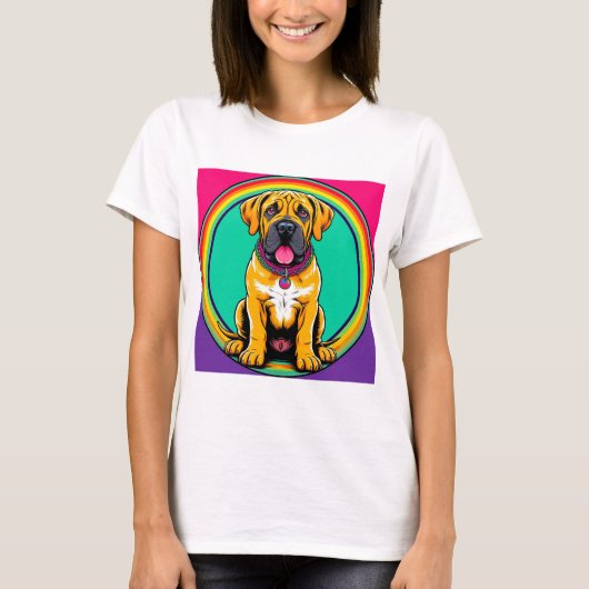 Majestuele Levendige Hond Portret T-shirt (Voorkant)