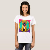 Majestuele Levendige Hond Portret T-shirt (Voorkant volledig)