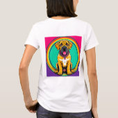 Majestuele Levendige Hond Portret T-shirt (Achterkant)