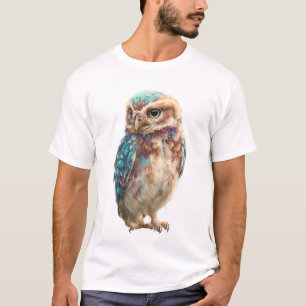 Majestuele Technicolor Uil Portret Mannen T-shirt