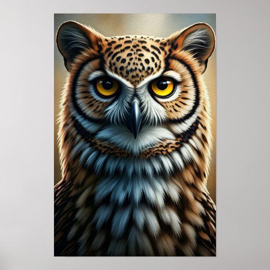 Majestuele Uil Portret Muurkunst Poster (Voorkant)