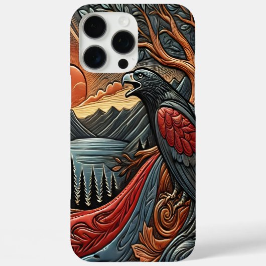Majestueus Adelaar-Leren Kunstwerk Case-Mate iPhone Case (Achterkant)