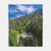Majestueus Alpenwatervallandschap Fleece Deken (Voorkant)