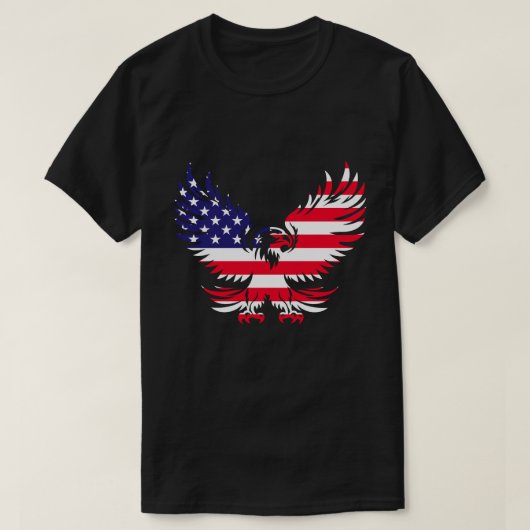 Majestueus Amerikaans Flag Eagle Silhouet T-shirt (Design voorkant)