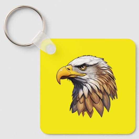 Majestueus Amerikaanse Steenarendhoofd Patriottisc Sleutelhanger (Voorkant)