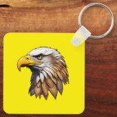 Majestueus Amerikaanse Steenarendhoofd Patriottisc Sleutelhanger (Achterkant)