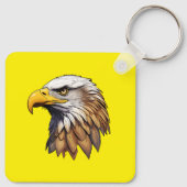Majestueus Amerikaanse Steenarendhoofd Patriottisc Sleutelhanger (Achterkant)