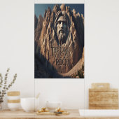 Majestueus beeld van Jezus: De Heer is mijn rots Poster (Keuken)