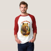 Majestueus beer bezig met heerlijke honing t-shirt (Voorkant volledig)