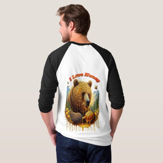 Majestueus beer bezig met heerlijke honing t-shirt (Achterkant volledig)