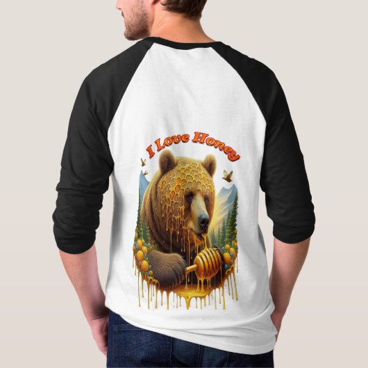 Majestueus beer bezig met heerlijke honing t-shirt (Achterkant)