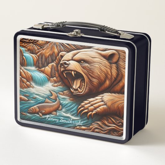 Majestueus Beer dat tegen de stromende wateren sta (Voorkant)