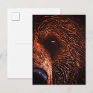Majestueus berenportret kunst – Close-Up wild dier Briefkaart