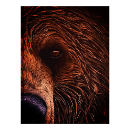 Majestueus berenportret kunst – Close-Up wilde die Perfect Poster