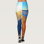 Majestueus bergdal stroomontwerp leggings (Achterkant)
